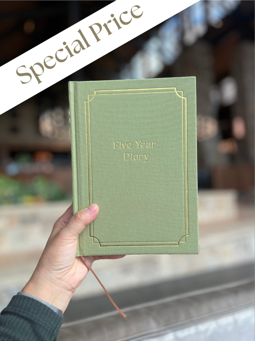 5 year diary Green- small printing imperfection